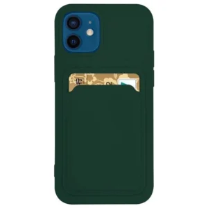 Card Case Silicone Wallet Case with Card Slot Documents for Samsung Galaxy A42 5G Dark Greeneng