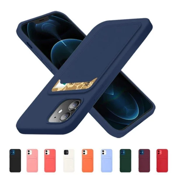 Card Case Silicone Wallet Case with Card Slot Documents for Samsung Galaxy A42 5G Dark Greeneng