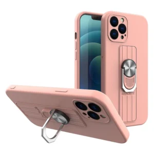 Ring Case silicone case with finger grip and stand for Samsung Galaxy A32 4G pinkeng