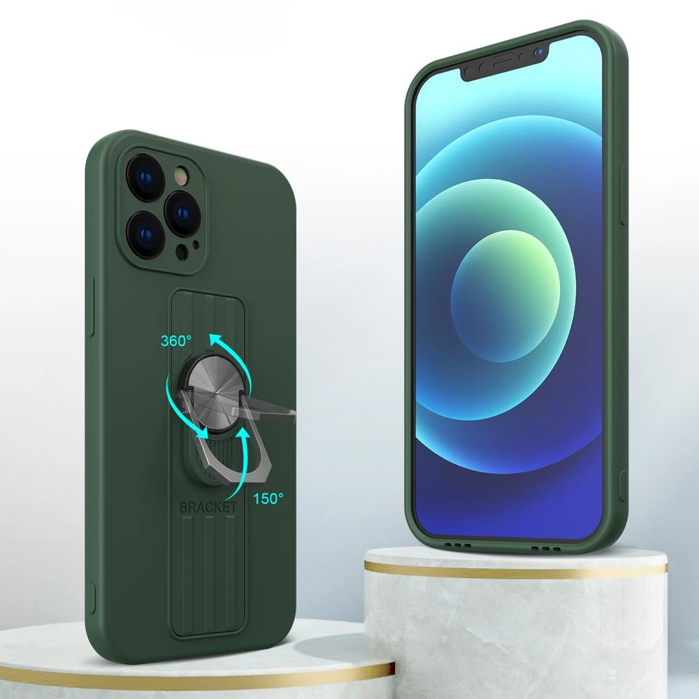 Ring Case silicone case with finger grip and stand for Samsung Galaxy A32 4G pinkeng