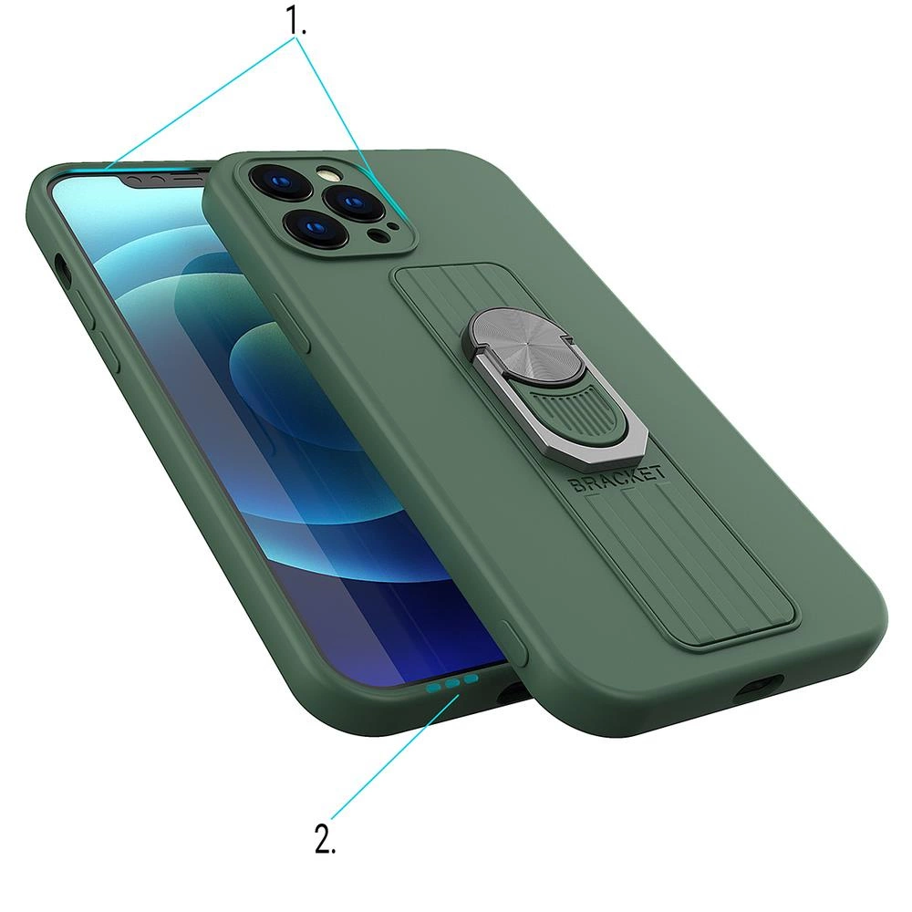 Ring Case silicone case with finger grip and stand for Samsung Galaxy A22 4G redeng