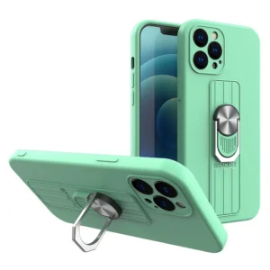 Ring Case silicone case with finger grip and stand for Samsung Galaxy A22 4G minteng