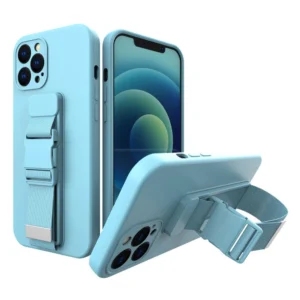 Rope case gel case with a chain lanyard bag lanyard iPhone XS Max blueeng