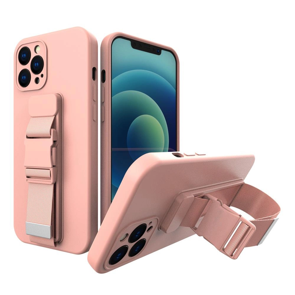 Rope case Gel case with a chain lanyard bag Xiaomi Redmi 9 pink lanyardeng
