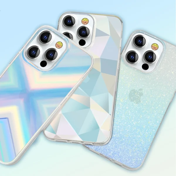Kingxbar Streamer Series luxury elegant phone case for iPhone 13 Pro blue (Triangle)eng