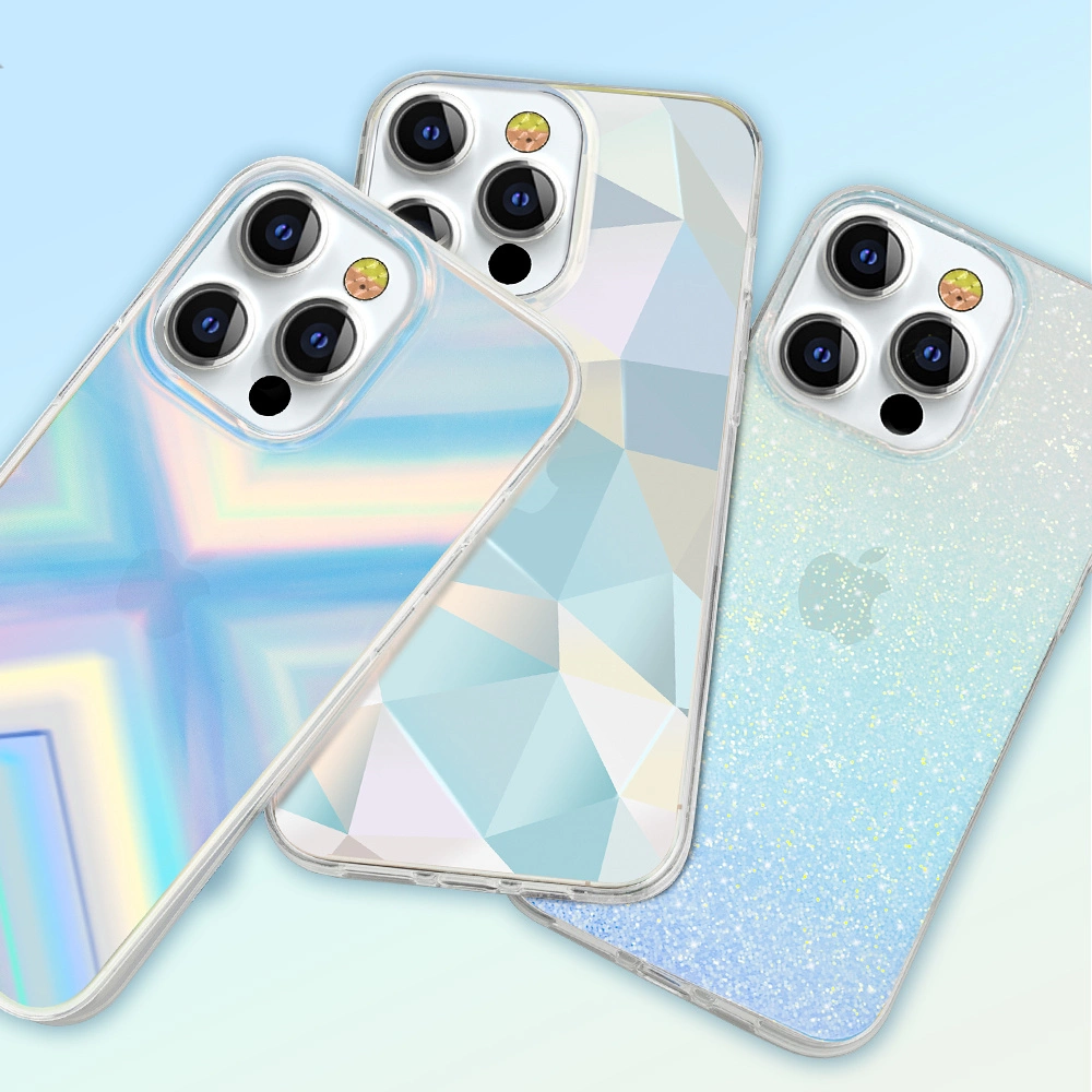 Kingxbar Streamer Series luxury elegant phone case for iPhone 13 Pro blue (Triangle)eng