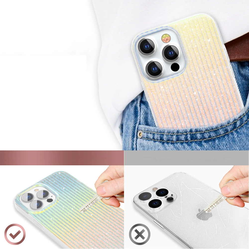 Kingxbar Travel Series luxurious elegant case for iPhone 13 Pro blue-orange (Clouds)eng