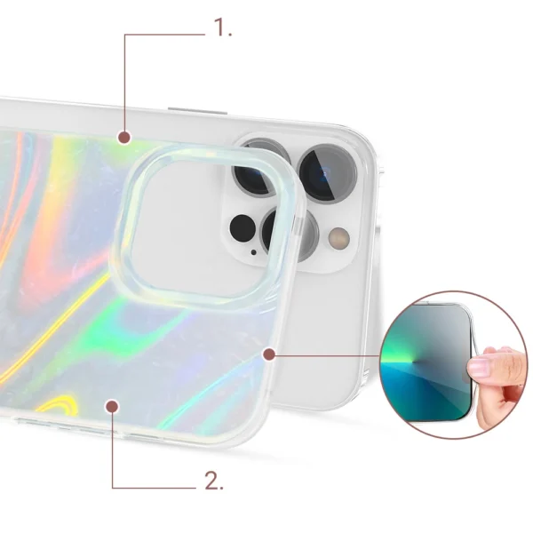 Kingxbar Shell Series luxury elegant phone case for iPhone 13 Pro pearl-blueeng