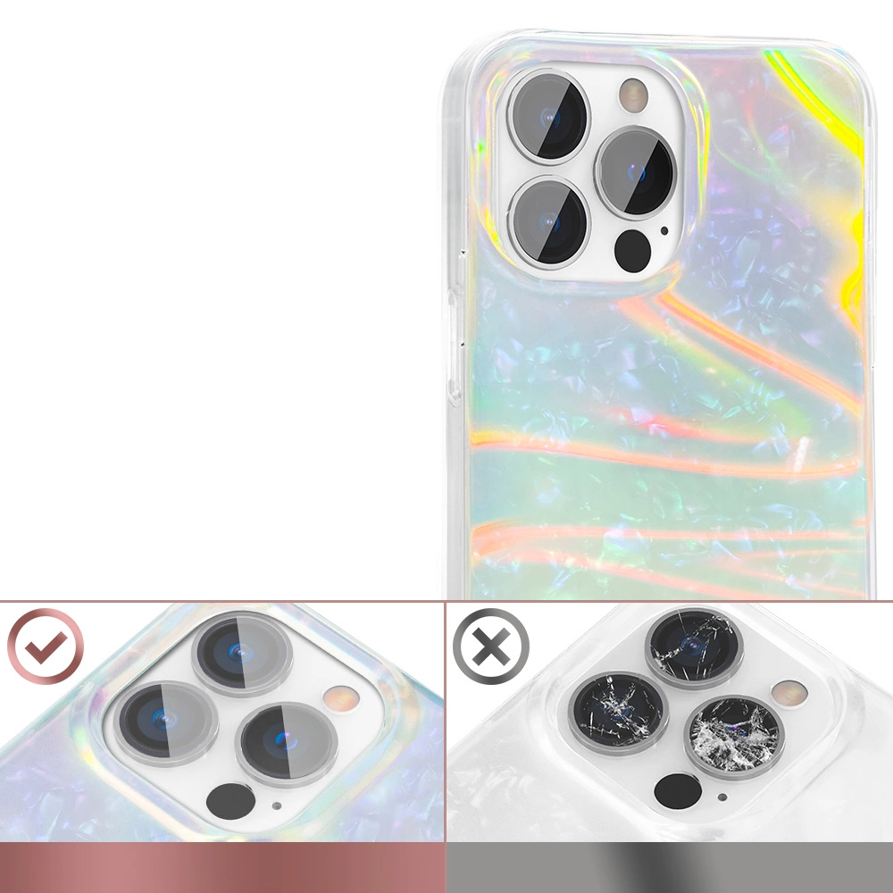 Kingxbar Shell Series luxury elegant phone case for iPhone 13 Pro pearl-minteng
