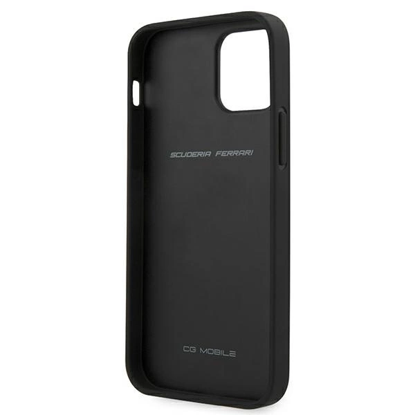 Ferrari FEOMSHCP12LBK iPhone 12 Pro Max black/black hardcase Off Track Leather Nylon Stripeeng