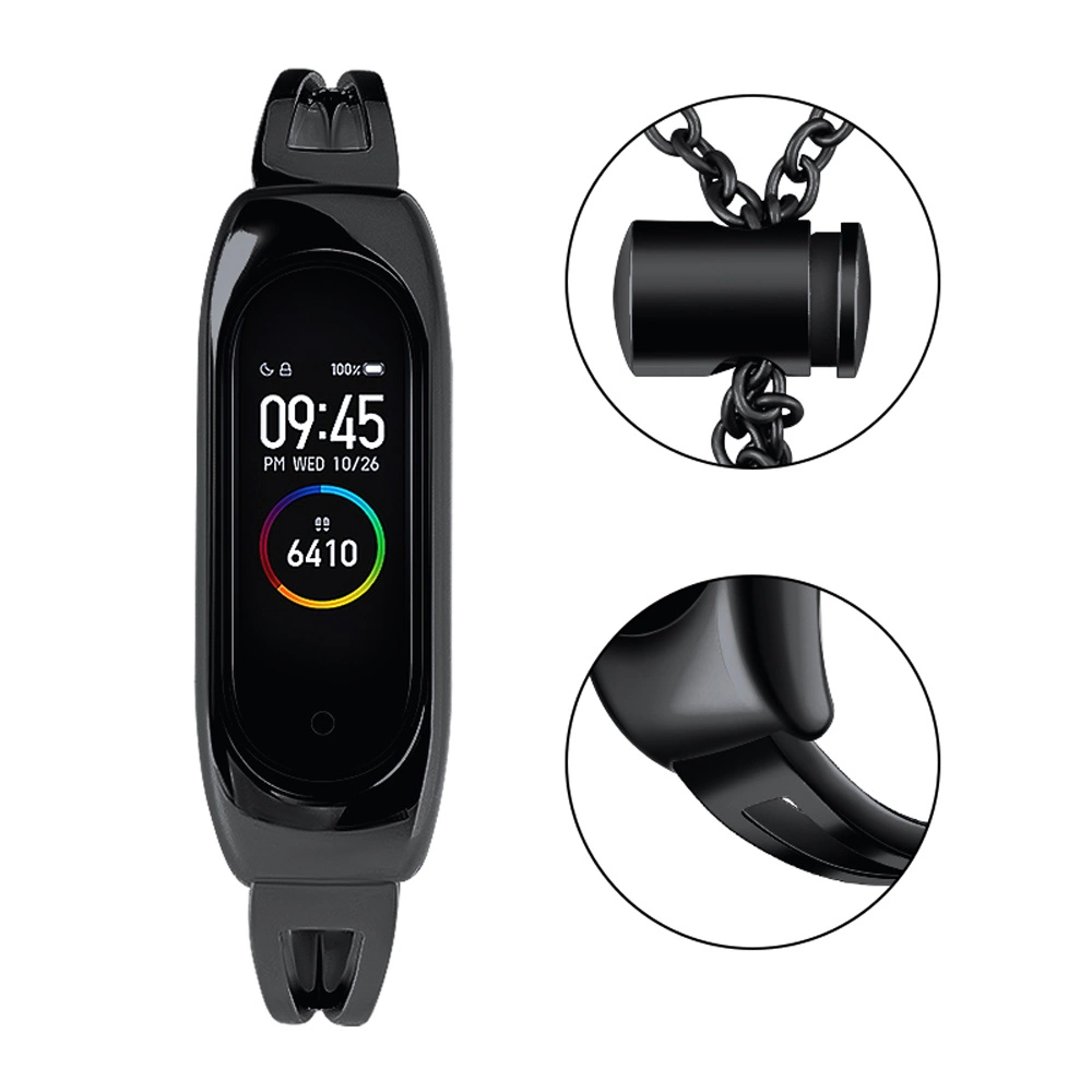 Metal bracelet for Xiaomi Mi Band 3 / 4 / 5 / 6 band strap - blackeng