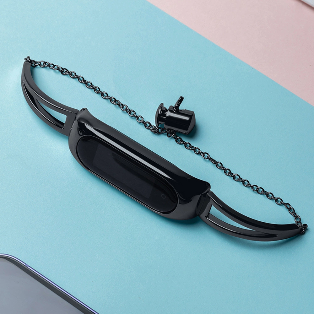 Metal bracelet for Xiaomi Mi Band 3 / 4 / 5 / 6 band strap - blackeng