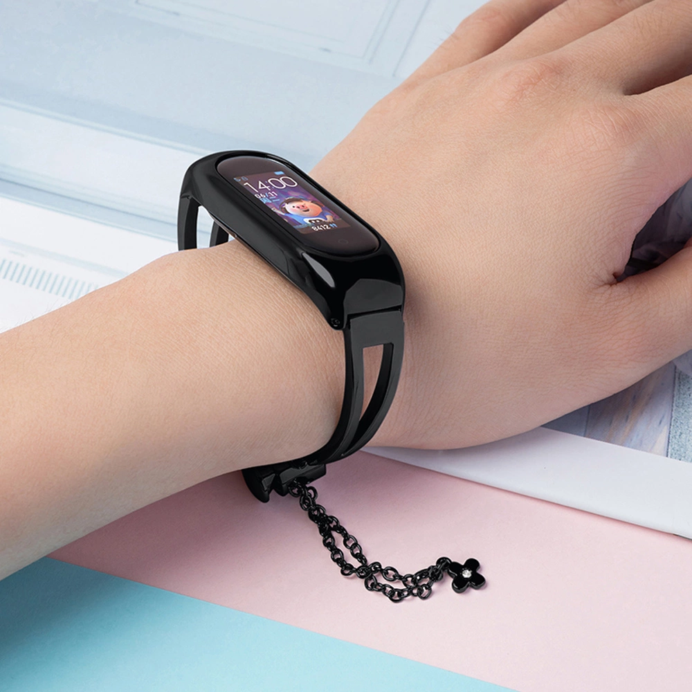 Metal bracelet for Xiaomi Mi Band 3 / 4 / 5 / 6 band strap - blackeng