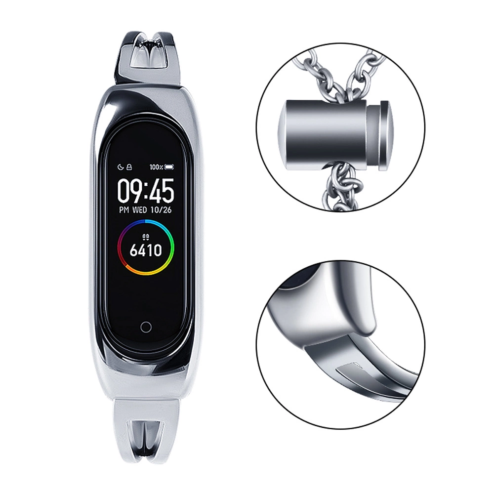 Replacment metal band bracelet strap for Xiaomi Mi Band 6 / 5 / 4 / 3 silvereng