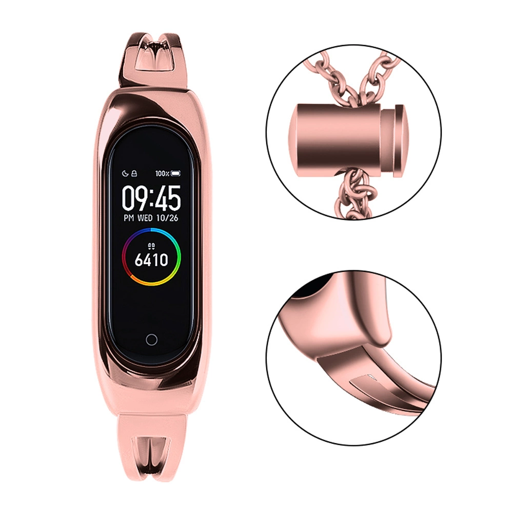 Metal bracelet for Xiaomi Mi Band 3 / 4 / 5 / 6 band strap - pinkeng