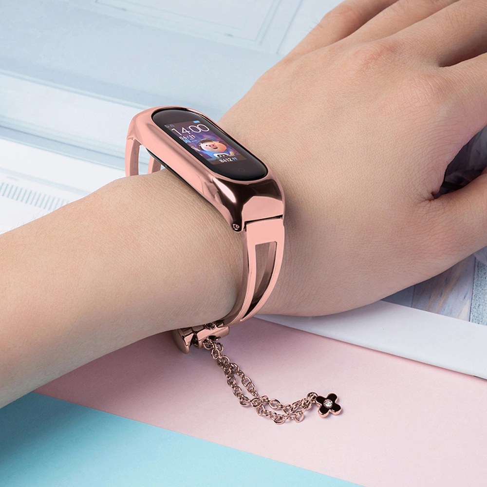Metal bracelet for Xiaomi Mi Band 3 / 4 / 5 / 6 band strap - pinkeng