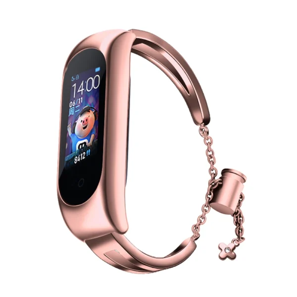 Metal bracelet for Xiaomi Mi Band 3 / 4 / 5 / 6 band strap - pinkeng