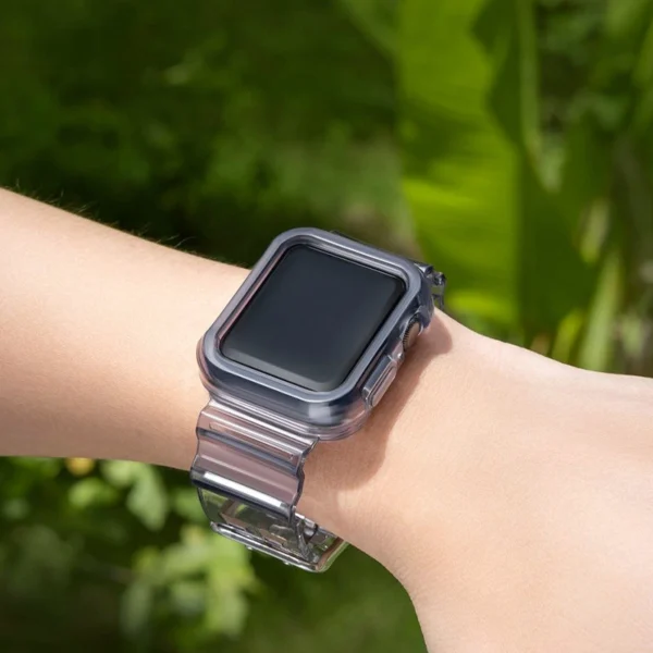 Silicone Band Strap Bracelet Case Strap Light Set for Apple Watch 42mm - Blackeng