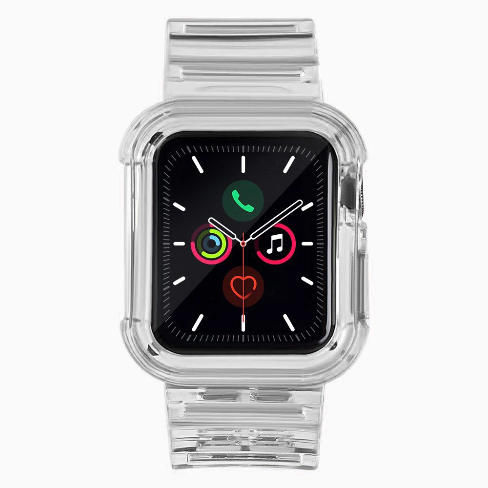 Silicone Band Strap Bracelet Case Strap Light Set for Apple Watch 42mm - Blackeng