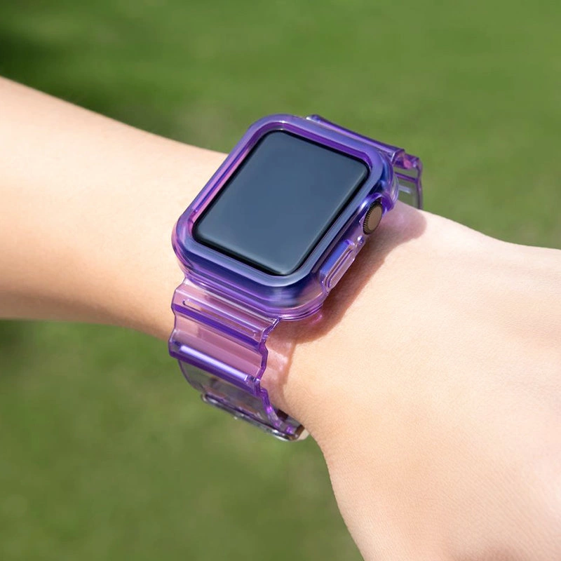 Silicone Band Strap Bracelet Case Strap Light Set for Apple Watch 42mm - Purpleeng