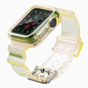 Silicone Band Strap Bracelet Case Strap Light Set for Apple Watch 42mm - Yelloweng