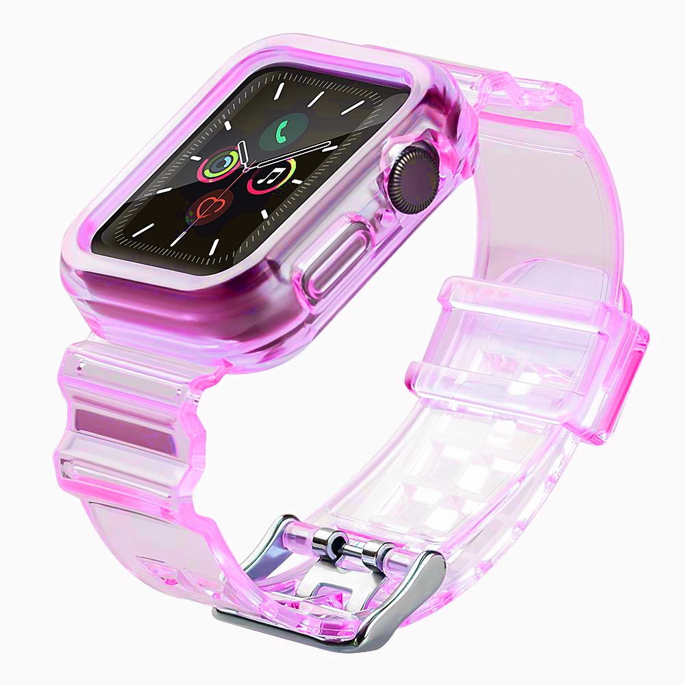Silicone Band Strap Bracelet Case Strap Light Set for Apple Watch 40mm - Redeng