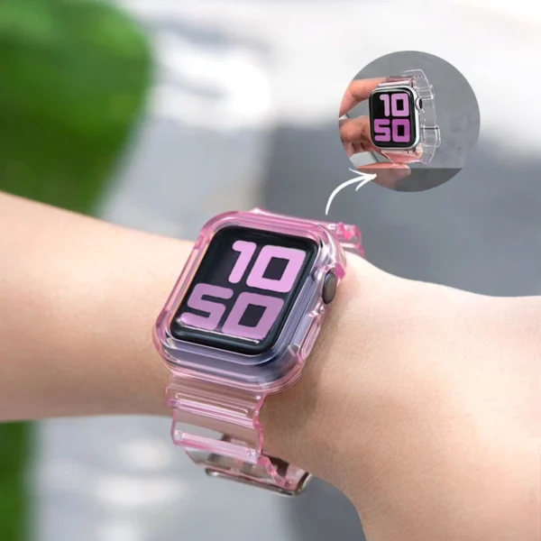Silicone Band Strap Bracelet Case Strap Light Set for Apple Watch 40mm - Redeng