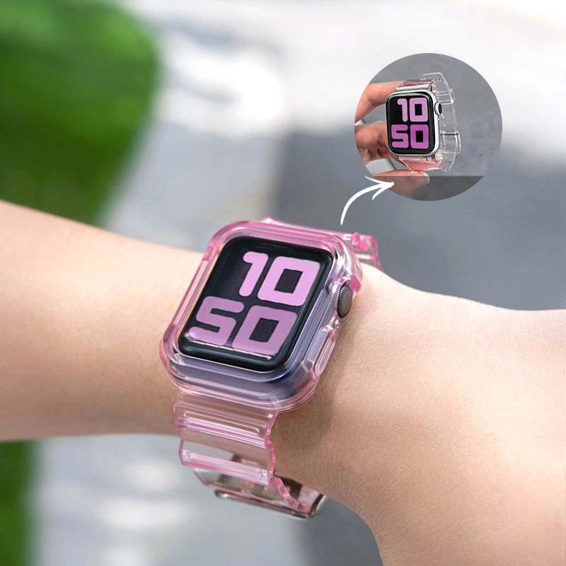 Silicone Band Strap Bracelet Case Strap Light Set for Apple Watch 40mm - Redeng
