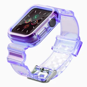 Silicone Band Strap Bracelet Case Strap Light Set for Apple Watch 40mm - Purpleeng