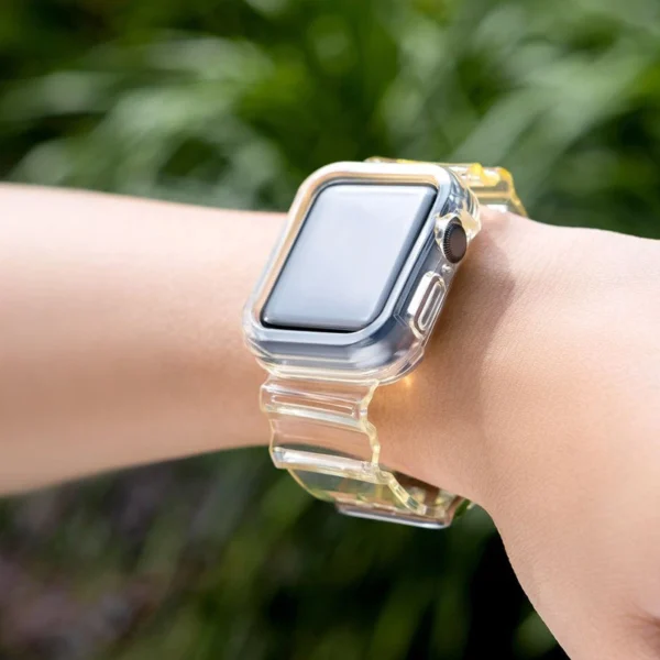 Silicone Band Strap Bracelet Case Strap Light Set for Apple Watch 40mm - Yelloweng