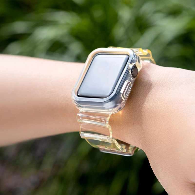 Silicone Band Strap Bracelet Case Strap Light Set for Apple Watch 40mm - Yelloweng