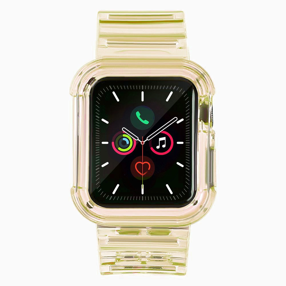 Silicone Band Strap Bracelet Case Strap Light Set for Apple Watch 38mm - Yelloweng