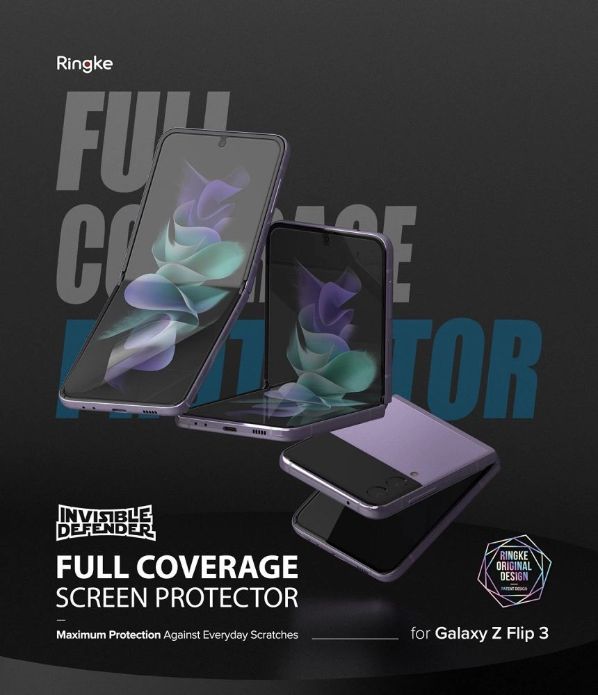 Ringke 2pcs Screen Protector Film for Samsung Galaxy Z Flip 3 Screen Protector (S19P043)eng