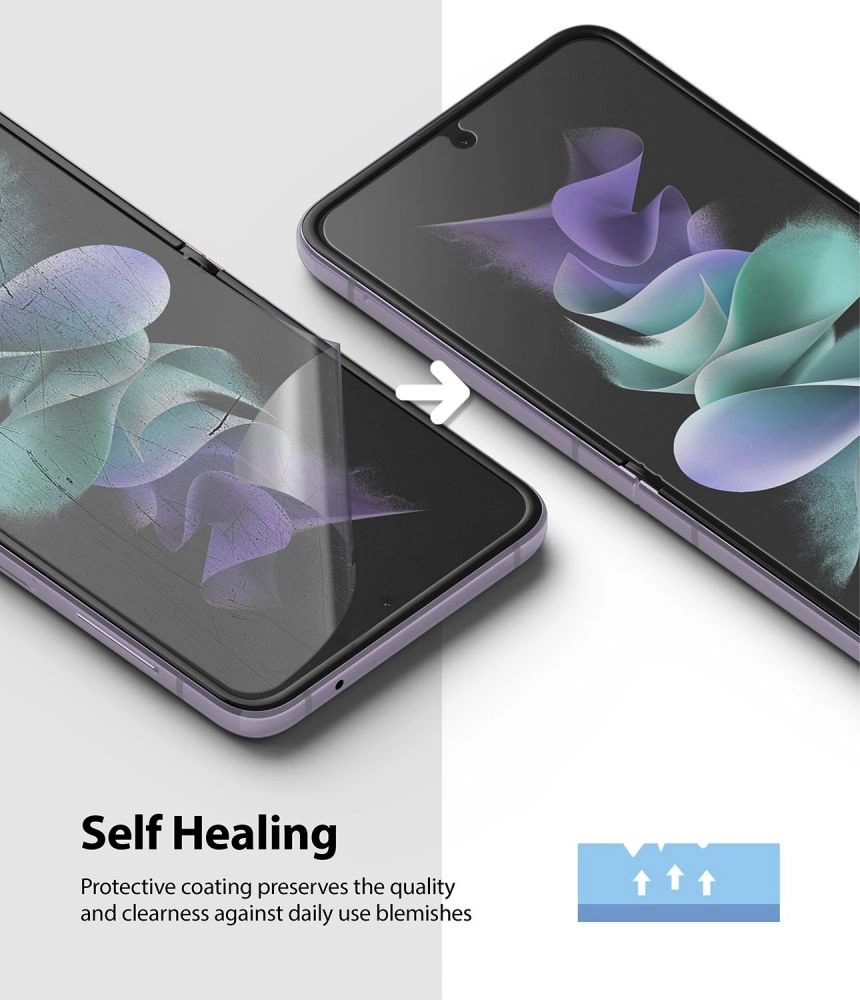 Ringke 2pcs Screen Protector Film for Samsung Galaxy Z Flip 3 Screen Protector (S19P043)eng