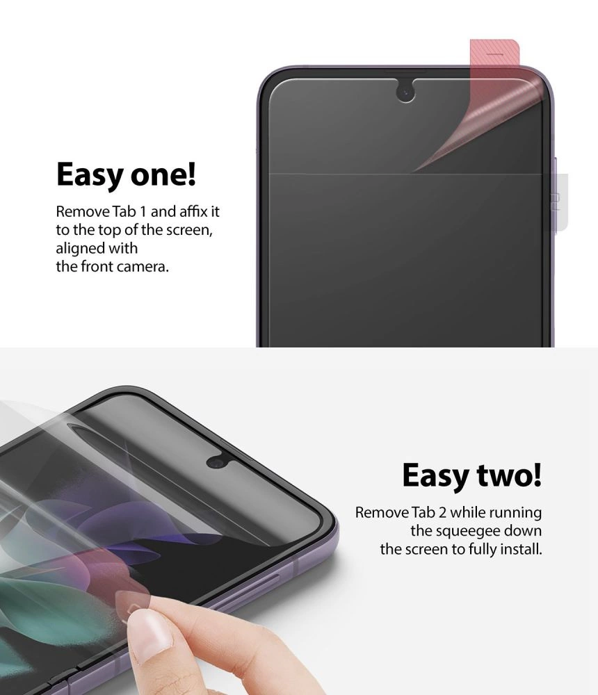 Ringke 2pcs Screen Protector Film for Samsung Galaxy Z Flip 3 Screen Protector (S19P043)eng