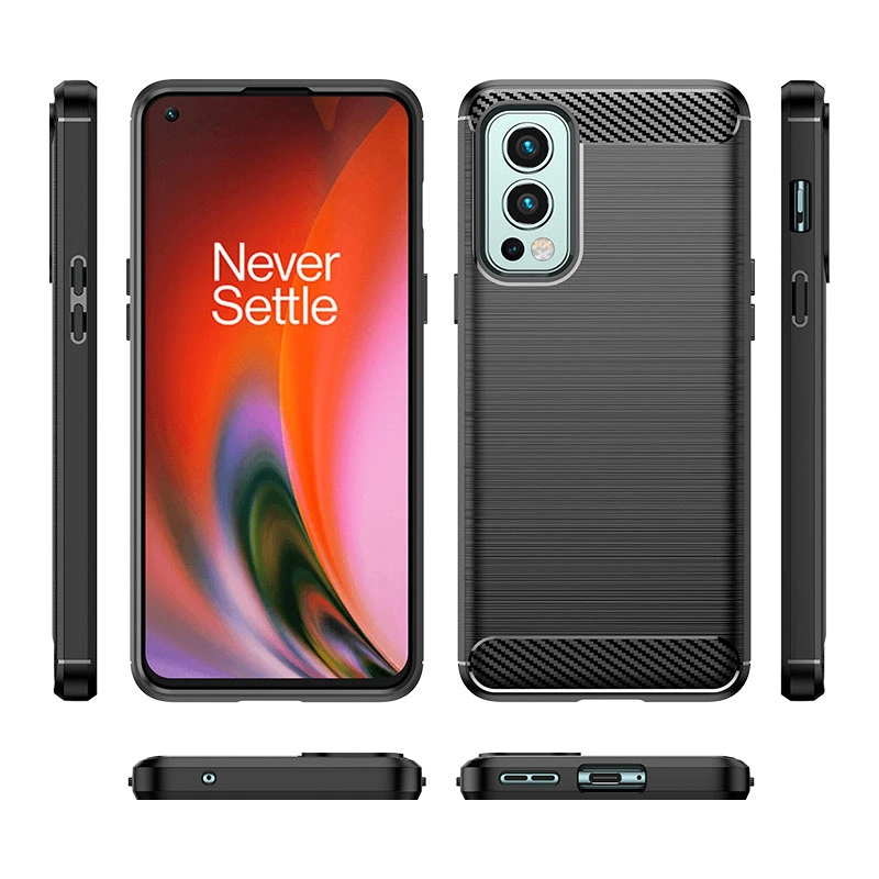 Carbon Case flexible cover for OnePlus Nord 2 5G blackeng