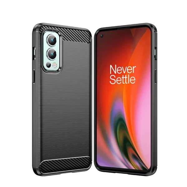 Carbon Case flexible cover for OnePlus Nord 2 5G blackeng