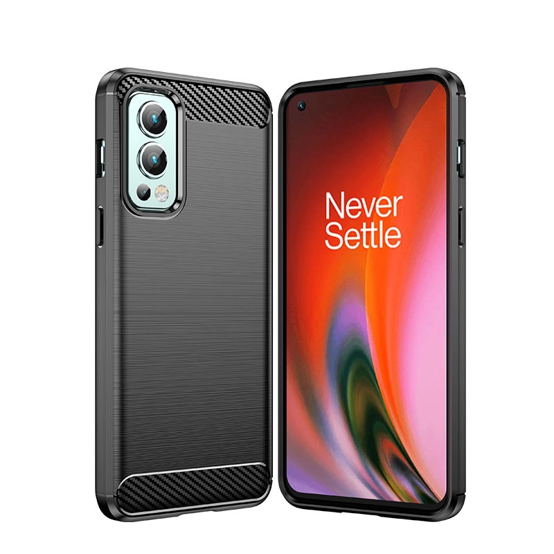 Carbon Case flexible cover for OnePlus Nord 2 5G blackeng