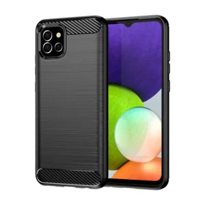 Carbon Case Flexible Cover Case for Samsung A03S EU (166.5) blackeng
