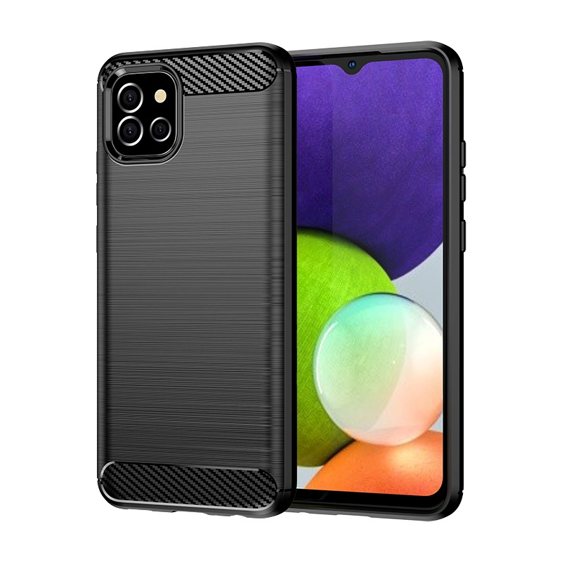 Carbon Case Flexible Cover Case for Samsung A03S EU (166.5) blackeng