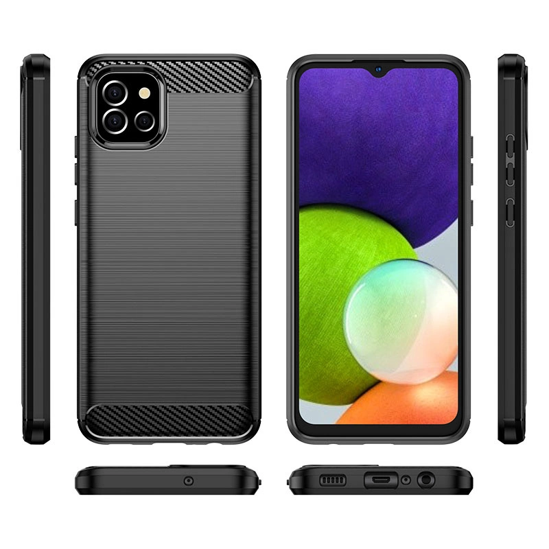 Carbon Case Flexible Cover Case for Samsung A03S EU (166.5) blackeng