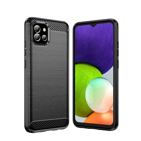 Carbon Case Flexible Cover Case for Samsung A03S EU (166.5) blackeng