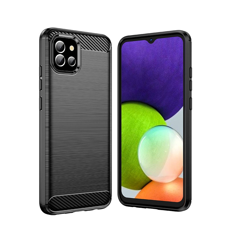 Carbon Case Flexible Cover Case for Samsung A03S EU (166.5) blackeng