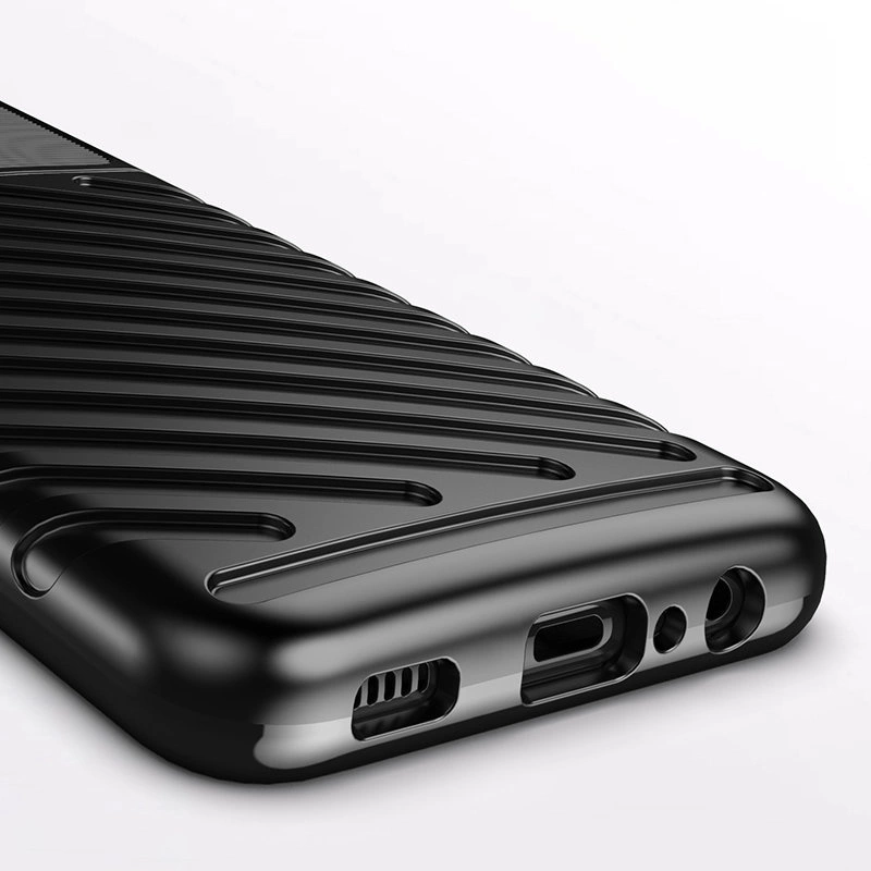 Thunder Case Flexible Tough Rugged Cover TPU Case for Samsung Galaxy A03s blackeng