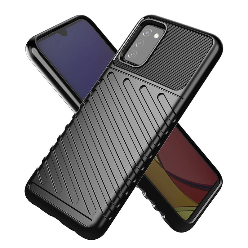 Thunder Case Flexible Tough Rugged Cover TPU Case for Samsung Galaxy A03s blackeng