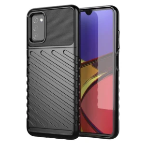 Thunder Case Flexible Tough Rugged Cover TPU Case for Samsung Galaxy A03s blackeng