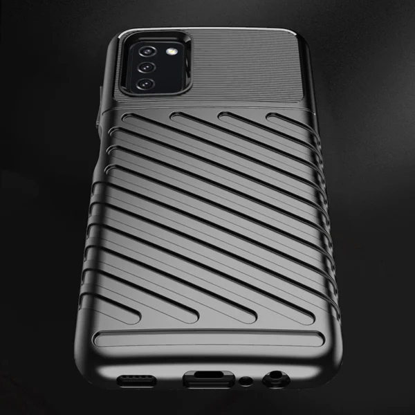 Thunder Case Flexible Tough Rugged Cover TPU Case for Samsung Galaxy A03s blackeng