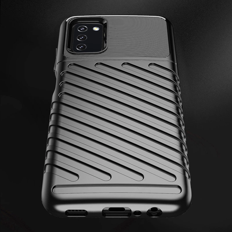 Thunder Case Flexible Tough Rugged Cover TPU Case for Samsung Galaxy A03s blackeng