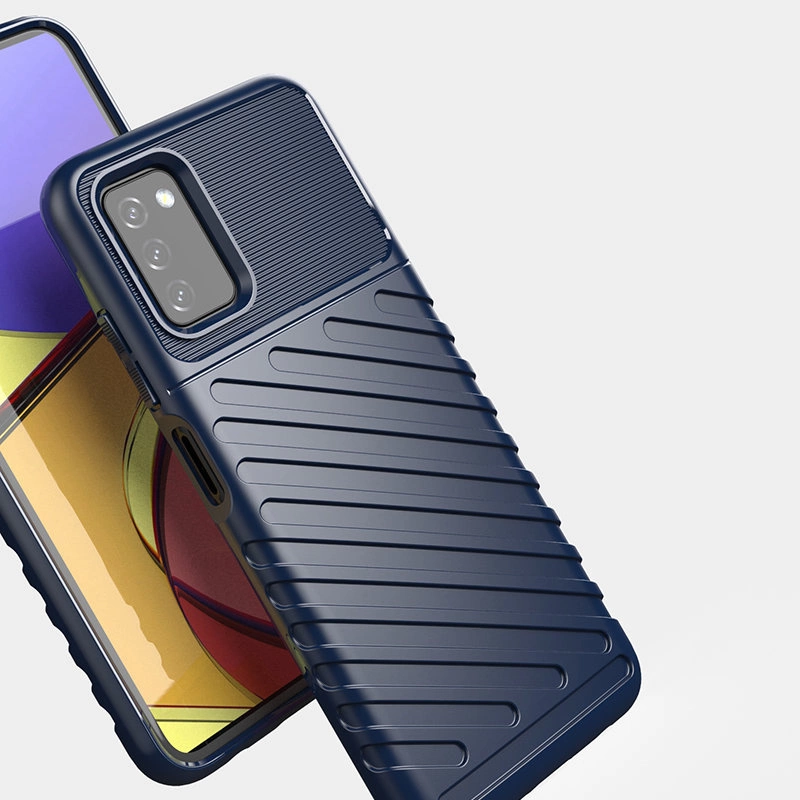 Thunder Case Flexible Tough Rugged Cover TPU Case for Samsung Galaxy A03s blackeng