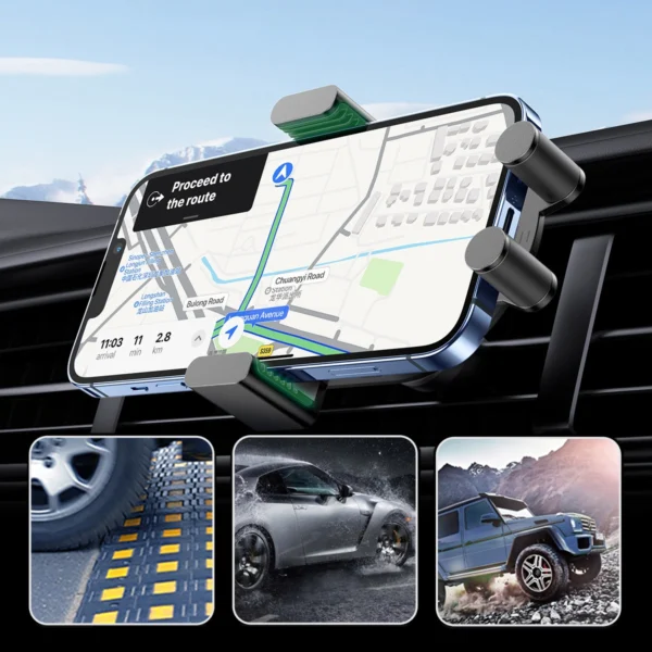 Ugreen Car Qi Wireless Charger 15W Car Phone Holder on Ventilation Grille Black (40118 CD256)eng